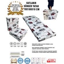 Katlanır Yer Yatağı ve Tek Kişilik Sünger Katlanır Minder Yatak 70X180X10 Cm-Istanbul