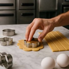 Fida Tart Çemberi Papatya Delikli Yükseklik 5 cm - 10 Adet Ø10 cm