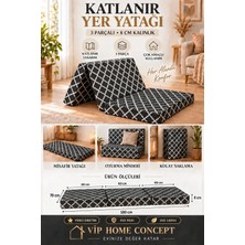 Vip Home Concept Katlanır Yer Yatağı 70X180X8 cm ve Tek Kişilik Sünger Katlanır Minder Yatak 8 CM-70X180 Cm-Karaçatı
