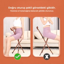 Invoker 1. Sınıf Malzemeden Üretilmiş Yüksekliği Ayarlanabilir Katlanır Oturaklı Baston Tabureli Bakır