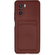 Xiaomi Poco F3 Kılıf Kelvin Kartvizitli Silikon - Bordo