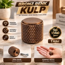 Nzb (1 Adet) Tek Vidalı Çizgili Lüks Bronz Düğme Metal Kulp Çekmece Mobilya Mutfak Dolabı Dolap Kulbu Kulpları
