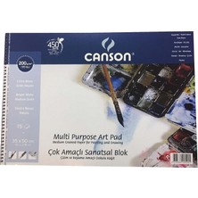 Canson 35x50 cm Spiralli Resim Defteri 200 gr 15 Yaprak Çok Amaçlı Sanatsal Blok