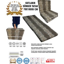 Vip Home Concept Katlanır Yer Yatağı ve Tek Kişilik Sünger Katlanır Minder Yatak 70X180X6 Cm-Leopar