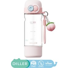 Diller 700ML Yeni Meyveler Serisi Meyve Süslü Charm ve Ip El Askılı Pipetli/pipetsiz ve Bardaklı Kullanım Sızdırmaz Kilitlenebilir Kapaklı Tritan Gövdeli Çocuk Su Matarası Suluğu Bpa Yok Koku Yok.