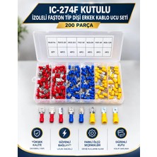 Hazarfen Kablo Kutulu Izoleli Faston Tip Dişi Erkek Kablo Ucu Seti 200