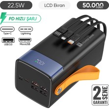 Feny SNP-3050 50.000 Mah Pd 22.5W Hızlı Şarj Dahili Kablolu LCD Powerbank Taşınabilir Şarj Cihazı