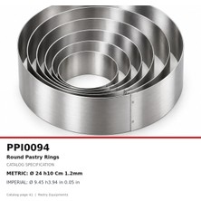 Fida Pasta Çemberi Yuvarlak Çap 24 H10 cm 0.8mm Paslanmaz Pasta Kalıbı - 2 Adet