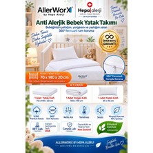 Allerworx Anti Alerjik Anti Akar Bebek Tam Koruma Seti 70x140x20 cm Yatak Yorgan Yastık Kılıfı %100 Pamuk Ömür Boyu Garantili
