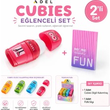 Adel Cubies Silgili Kalemtıraş ve Fun Toz Bırakmayan Silgi 2’li Set – Eğlenceli, Renkli ve Şık Okul Kırtasiye Seti