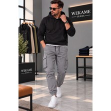 Wkm Erkek Gabardin Slim Fit Lastikli Kargo Pantolon