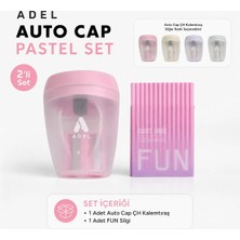 Adel Auto Cap Pastel Kalemtıraş ve Fun Toz Bırakmayan Silgi 2’li Premium Okul Seti – Şık, Renkli ve Pratik Kırtasiye Seti