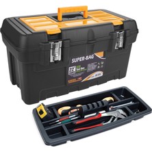 Super-Bag ASR-5030 22 Inc Takım Çantası Ergonomik Sap ile Metal Kilitli Tekil Ürün Siyah - Sarı Plastik
