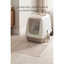 Milo Kapalı Büyük Boy Kedi Tuvaleti Xxl 52X66X46CM Elekli Paspas Hediyeli