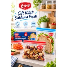 Roll-Up Çift Kilitli Buzdolabı ve Gıda Saklama Poşeti 0,4 L + 1 L 15+15 Adet Toplam 30 Adet