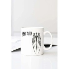 Meschain Meschaın Gala Skull Gotik Grunge Model Baskılı 330 ml Porselen Kupa Bardak (123476-2)