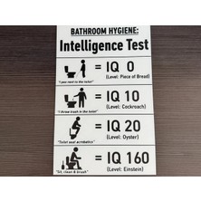 3D Baskı Gezegeni Banyo Hijyeni Zeka Testi Tabela - "bathroom Hygiene Intelligence Test" Esprili Wc Dekoru