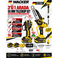Prowackers Elegant Seri 55 mm Dijital Makas + 22 cm Otomatik Yağlamalı Dijital Testere +2.2 mt Teleskop Süper Bahçe Seti