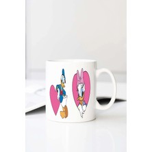 Meschain Meschaın Donald Daisy Duck Baskılı 330 ml Porselen Kupa Bardak (123464-4)