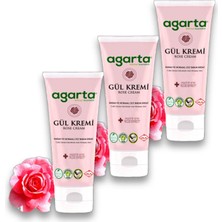 Agarta Doğal Gül Kremi 75 ml x 3 Karma Ciltler İçin Nemlendirici E Vitamini İçerir Paraben İçermeyen