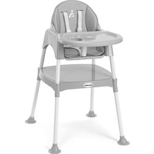 Wellgro Pretty Gri 3in1 Çalışma Masalı Mama Sandalyesi 0-3 Yaş İçin Ergonomik Tasarım