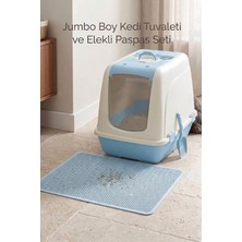 Kapalı Büyük Boy Kedi Tuvaleti Xxl 52X66X46CM Elekli Paspas Hediyeli