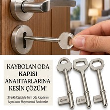 Alet Çantam 3 Lü Joker Maymuncuk Oda Kapısı Anahtarı Seti Kale, İto, Hok, Daf, Özruh Her Kilidi Açan Anahtarlar