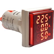 Obus AD22-22VAHS 22mm Dijital Volt-Amper-Herzmetre Kare