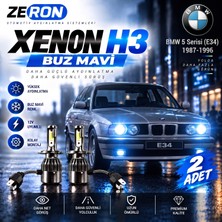 OtoÇizgi Bmw 5 Xenon H3 Buz Mavi LED Far Ampulü 12V 2 Adet Yüksek Aydınlatma Kolay Montaj