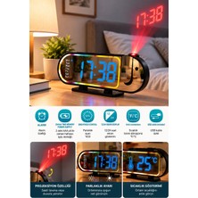 Teknodayım Teknocanmarketing LED Dijital Masa Saati Şık Tasarım Alarm Özelliği Parlaklık Ayarı Sıcaklı