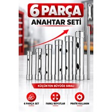 Ellante Cms 6 Parça Anahtar Seti – Farklı Boyutlarda Pratik Somun & Cıvata Anahtarları