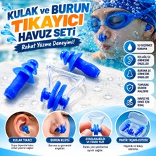 Mersi Shop Kulak ve Burun Tıkayıcı Havuz Seti Silikon Yüzme Burun Klipsi ve Kulak Tıkacı