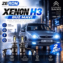 OtoÇizgi Citroen Saxo Xenon H3 Buz Mavi LED Far Ampulü 12V 2 Adet Yüksek Aydınlatma Kolay Montaj
