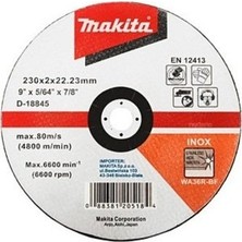 Makita Inox Kesme Taşı-Bombeli 230X2 mm MAAD18845