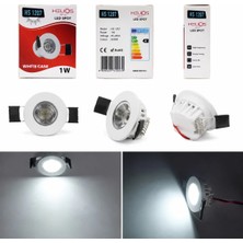 Helios HS1207 1W LED Spot Armatür Beyaz Kasa Gün Işığı / Beyaz Işık Mini Gömme Spot