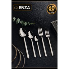 Belirtilmemiş Enza Lilyum 60 Parça 18/10 Paslanmaz Çelik Çatal Kaşık Seti