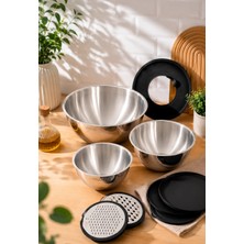 Belirtilmemiş Enza Mixpro 9 Parça Rendeli Karıştırma ve Saklama Kabı (16-20-24 Cm)