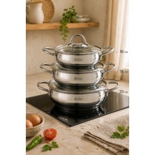 Belirtilmemiş Enza Çınar 6 Parça Paslanmaz Çelik Sahan Omlet Seti