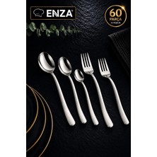 Belirtilmemiş Enza Efes 60 Parça 18/10 Palanmaz Çelik Çatal Kaşık Seti