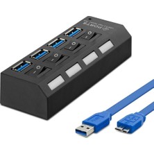 Gees Global Usb3.0 Hub 4*usb 50CM Siyah HDX7023
