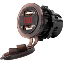 Babarvy Voltmetreli Çift USB Girişi Kapaklı