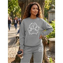 Woodroffe Unisex Kaliforniya Baskılı Bisiklet Yaka Eşofman Takımı Oversize
