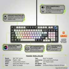 Gameagle Rgb Mavi Switch Mekanik Gaming Kablolu Klavye, Türkçe Q, Anti Ghosting Double Shot Numpadli Oyuncu Klavyesi