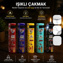 baytoptan Rüzgar Çakmağı - LED Işıklı - Türkiye Temalı - Renkli