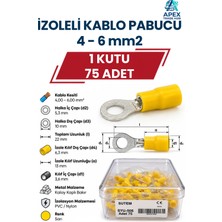 Sutem Izoleli Kablo Pabucu Sarı M5 - 4,00-6,00 Mm² - 75 Adet
