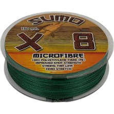 ef&fe Sumo X8 Ip Misina 150M Yeşil Polietilen Micro Fiber 0.15mm Kalınlık Güçlü Çekeri