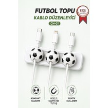 Torima Futbol Topu Figürlü Manyetik Kablo Düzenleyici CH01 Beyaz