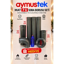 Aymustek Mat Soba Boru Seti 3 Boru 1 Yarım 1 Ellilik 1 Dirsek 1 Ayna (Jel Hediy