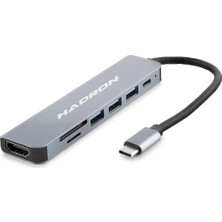 TKÇ Type-C Hub HDMI 4K USB 3.0 Kart Okuyucu 7 Port - Gri HDX7835