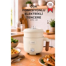 Torima Çok Fonksiyonlu Elektrikli Tencere 1.6L Buharlı Yağda Yemek Pişirme Makinesi ETC01 Bej